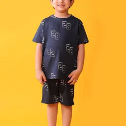 YK Boys Number Printed Pure Cotton T-Shirt & Shorts Night Suit-picture-39
