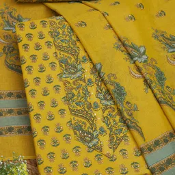 Soch Printed Ethnic Motifs Printed Beads And Stones Cotton Unstitched Dress Material-picture-11