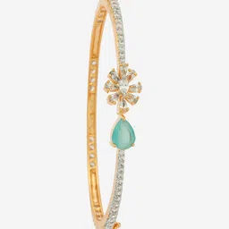 Kushal's Fashion Jewellery Gold-Plated Cubic Zirconia-Studded Party Kada Bangle-58