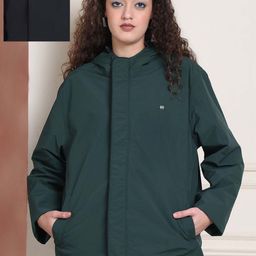 HOUSE OF VEDAS ReversibleWaterproof Hooded Rain Jacket-image-91