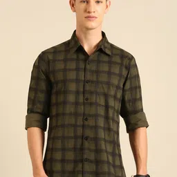 Provogue Men Tartan Checks Opaque Printed Casual Shirt-image-90