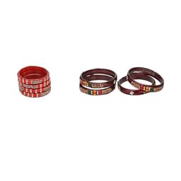 Somil Combo Glass Bangles For Women | Traditional Bangles Set | Daily, Festive & Party, Combo Of 2 Set, Red, Maroon-image-85