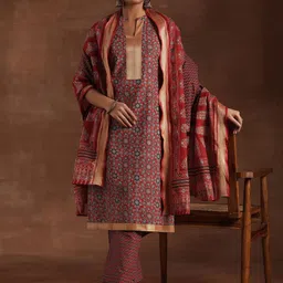 Libas Ethnic Motifs Printed Pure Cotton Kurta with Trousers & Dupatta-19
