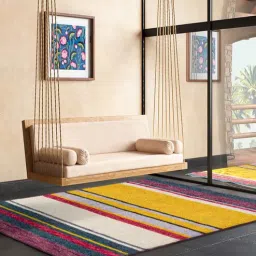 obeetee Multicolor Cotton Geometric 6 x 9 Feet Hand Woven Carpet Carpets-picture-6