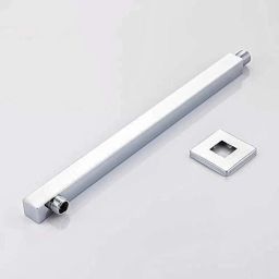 Steel 15inch Square Shower Arm/Rod With Wall Flange for Bathroom, Chrome Finish Fixed Mount-27