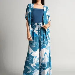 AND Shoulder Straps Top & Palazzos With Shrug-13