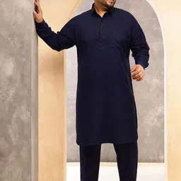 SOJANYA PLUS Shirt Collar Pathani Kurta With Pyjama-image-62