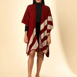 Zamour Women Striped Longline Shrug-picture-47