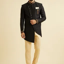 Manyavar Men Self-Design Long Sleeves Sherwani Set-image-98