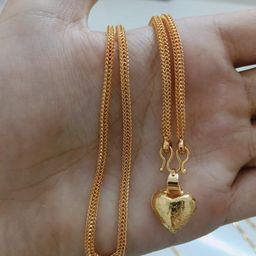 goticreation Women Brass Gold-Plated Heart Shaped Pendant With S-Hook Chain-image-5