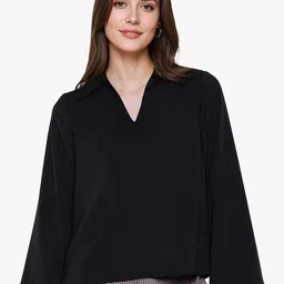 RAREISM Women Solid Shirt Collar Top-14
