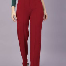 Dream Beauty Fashion Women Straight Fit High-Rise Easy Wash Trousers-picture-39