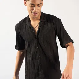 DENNISON Men Comfort Self Design Oversized Opaque Casual Shirt-image-54