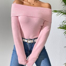 HERE&NOW Women Pink Off-shoulder Sweater-picture-25