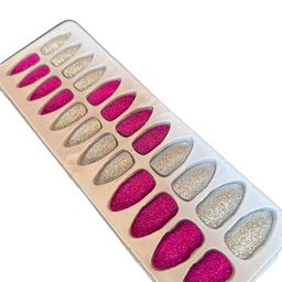 CHRONEX Set Of 24 Glitter Reusable Press On Nail Extensions image 2