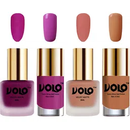 VOLO Set Of 4 Velvet Matte & Extra Shine Nail Polish-8 ml & 9.9 ml Each Shade 14-38-35-64 image 1
