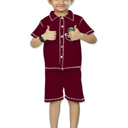 MRS NATURAL Boys Shirt Collar Short Sleeves Shirt With Shorts-image-86