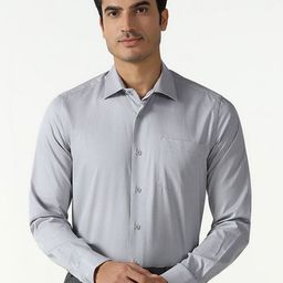 Blackberrys Men India Slim Fit Textured Spread Collar Pure Cotton Formal Shirt-image-79