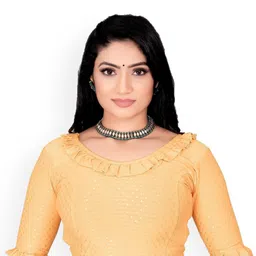 SS Sanket Synthetics Self-Designed Cotton Frill Blouse-picture-40