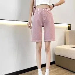 StyleCast x Revolte Women Slim Fit High-Rise Denim Shorts-picture-48