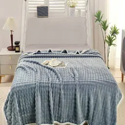 JC HOME Blue AC Room 300 GSM Single Bed Blanket-picture-44