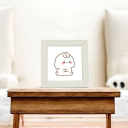 Anikmart White And Brown Self Design Table Top MDF Photo Frame image 4