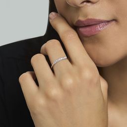 Kushal's Fashion Jewellery 92.5 Pure Silver Rhodium Plated Cubic Zirconia Studded Ring-image-20