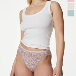 Marks & Spencer Pack Of 4 Cotton Basic Briefs T615644LCOOL PINK-image-50