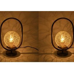 SOMIL White Printed Glass Spherical Table Lamp-picture-9