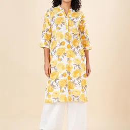 RANGMANCH BY PANTALOONS Women Dyed Flared Sleeves Sequinned Kaftan Kurta-14