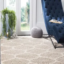 Banchmark Home Furnishings Beige Geometric Anti-Skid Woollen Carpet-picture-39