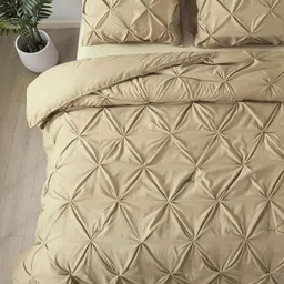 THE WHITE MOSS Taupe Geometric 160 TC Pure Cotton King Bedsheet Set 2.54 m x 2.28 m-picture-25