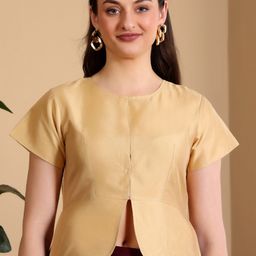 Frolic Rolic Round Neck Short Sleeves Saree Blouse-25