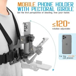 HRYFiNE MotoVlogging Mobile & Camera Chest Harness Mount with Mobile Holder Strap image 3