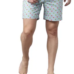 Joven Men Floral Printed Cotton Lounge Shorts-picture-34