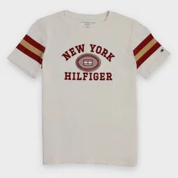 Tommy Hilfiger Boys Brand Logo Printed Round Neck Short Sleeves Cotton Casual T-shirt-image-57