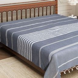 Aura Grey & White Striped 210 TC Cotton King Bedsheet 2.29 m x 2.54 m-image-88