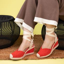 BRISKERS Women Light weighted Wedge Ankle Loop Heels-10