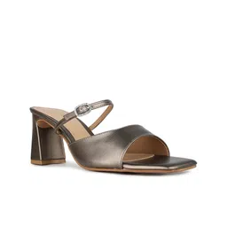 Inc 5 Party Women Metallic Square Toe Block Heel Sandals with Buckles-14