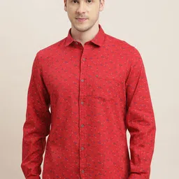 Turtle Men Relaxed Slim Fit Floral Opaque Printed Casual Shirt-image-18