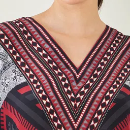 First Resort by Ramola Bachchan Geometric Printed V-Neck Kaftan Tunic image 4