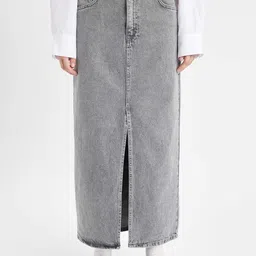 DeFacto Pure Cotton Straight Maxi Skirt-image-11