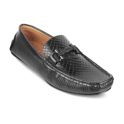 Tresmode Men Textured Leather Driving Shoes-image-98