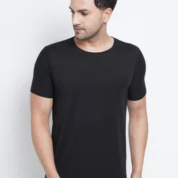 Moda Rapido Men Fusion Solid Round Neck Cotton T-shirt-image-40