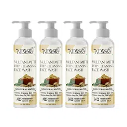 Newsio Set Of 4 Multani Mitti Deep Cleansing Face Wash-100 ml Each image 1