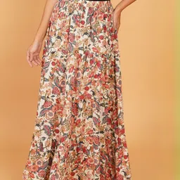 Ethic Glance Women Ethnic Motifs Printed Tiered Maxi Skirt-picture-13