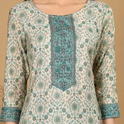 all about you Women Ethnic Motifs Printed Regular Kurta with Trousers & With Dupatta image 5