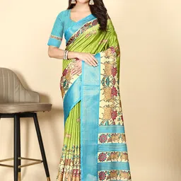 J 6 DESIGNER Ethnic Motifs Block Print Saree-picture-26