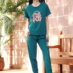Zeyo Printed Round Neck T-Shirt With Jogger-11