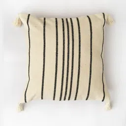 Rya Living Beige & Black Striped Square Cushion Covers-22